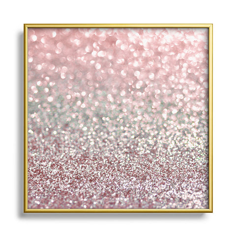 Lisa Argyropoulos Girly Pink Snowfall Metal Square Framed Art Print