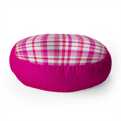 Lisa Argyropoulos Glamour Pink Plaid Floor Pillow Round