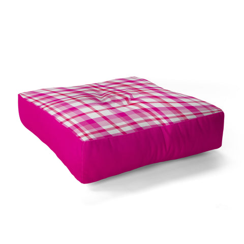 Lisa Argyropoulos Glamour Pink Plaid Floor Pillow Square