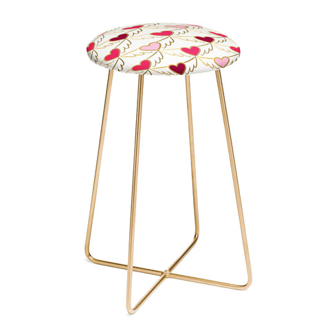 Lisa Argyropoulos Golden Wings of Love White Counter Stool