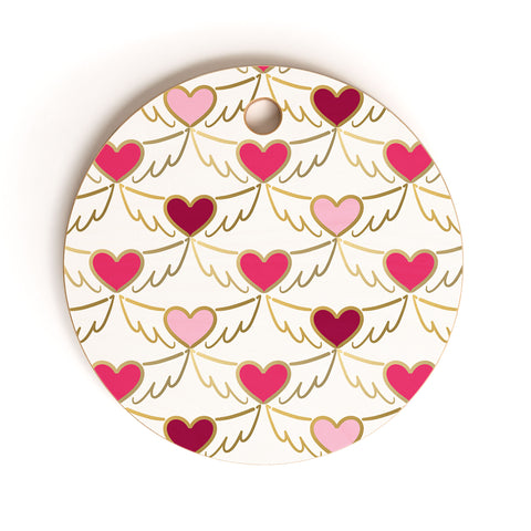 Lisa Argyropoulos Golden Wings of Love White Cutting Board Round