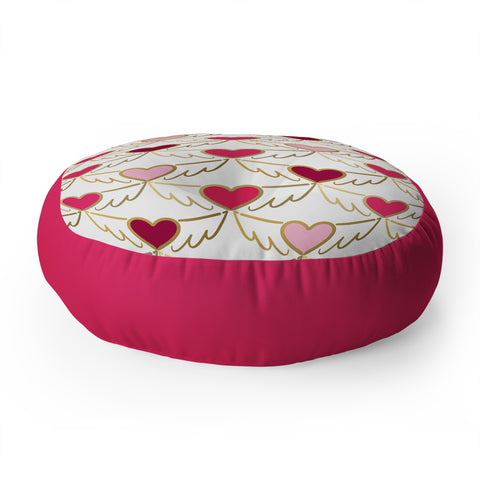Lisa Argyropoulos Golden Wings of Love White Floor Pillow Round