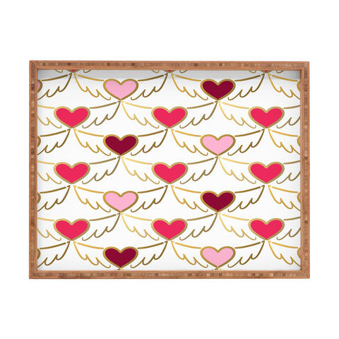 Lisa Argyropoulos Golden Wings of Love White Rectangular Tray