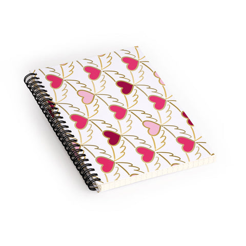 Lisa Argyropoulos Golden Wings of Love White Spiral Notebook