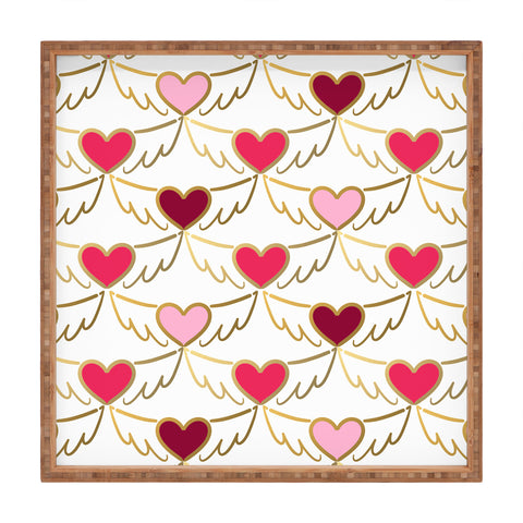 Lisa Argyropoulos Golden Wings of Love White Square Tray