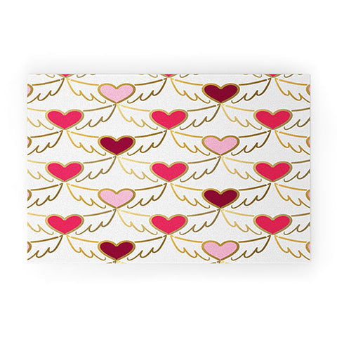 Lisa Argyropoulos Golden Wings of Love White Welcome Mat