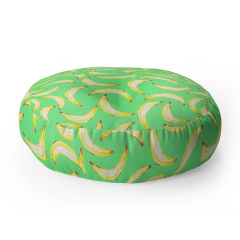 Lisa Argyropoulos Gone Bananas Green Floor Pillow Round