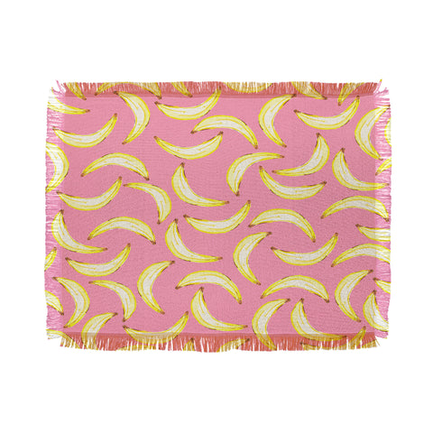 Lisa Argyropoulos Gone Bananas In Pink Throw Blanket