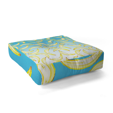 Lisa Argyropoulos Gone Bananas Ombre Blue Floor Pillow Square