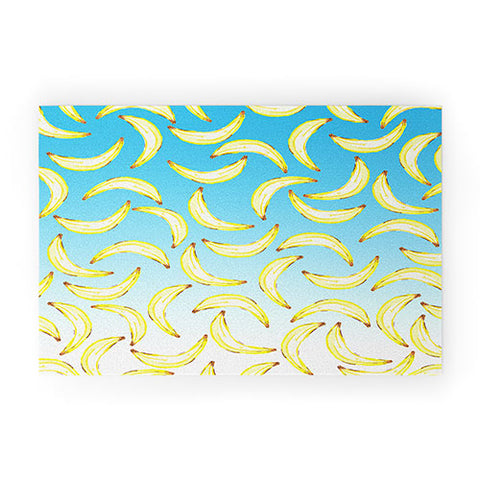 Lisa Argyropoulos Gone Bananas Ombre Blue Welcome Mat