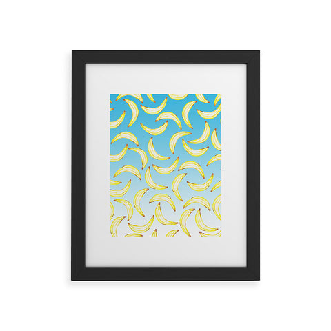 Lisa Argyropoulos Gone Bananas Ombre Blue Framed Art Print
