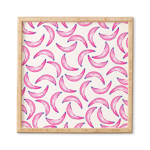 Lisa Argyropoulos Gone Bananas Pink on White Framed Wall Art