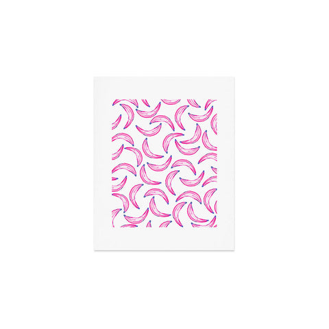 Lisa Argyropoulos Gone Bananas Pink on White Art Print