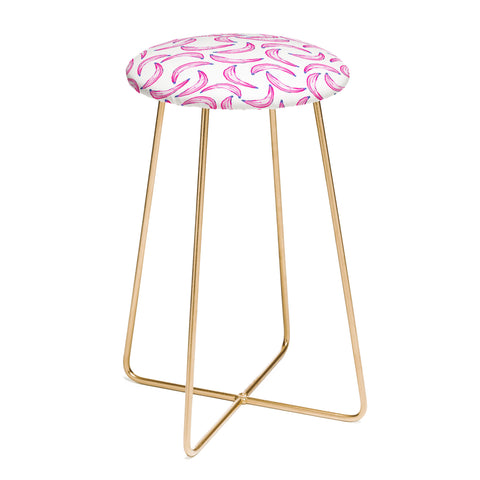 Lisa Argyropoulos Gone Bananas Pink on White Counter Stool