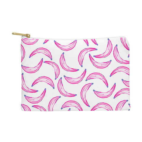 Lisa Argyropoulos Gone Bananas Pink on White Pouch