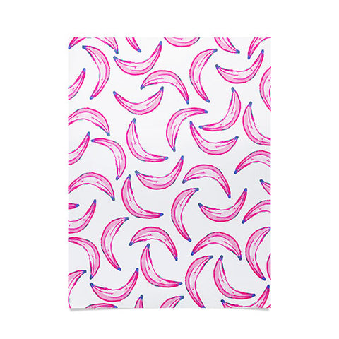 Lisa Argyropoulos Gone Bananas Pink on White Poster