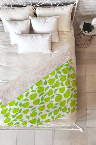 Lisa Argyropoulos Green Apples Fleece Throw Blanket