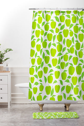 Lisa Argyropoulos Green Apples Shower Curtain And Mat