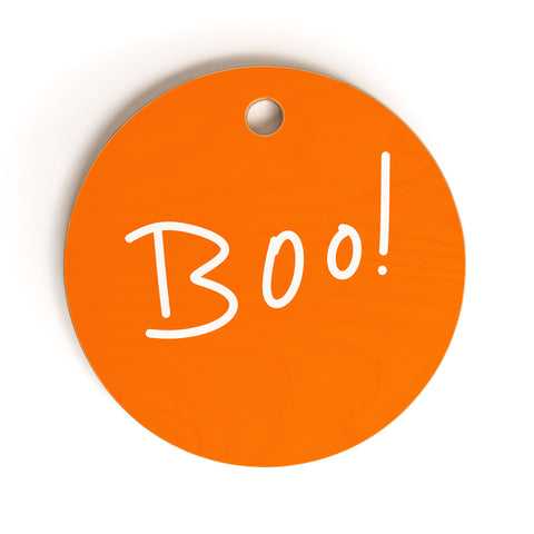 Lisa Argyropoulos Halloween Boo Orange Cutting Board Round