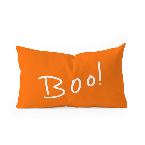 Lisa Argyropoulos Halloween Boo Orange Oblong Throw Pillow