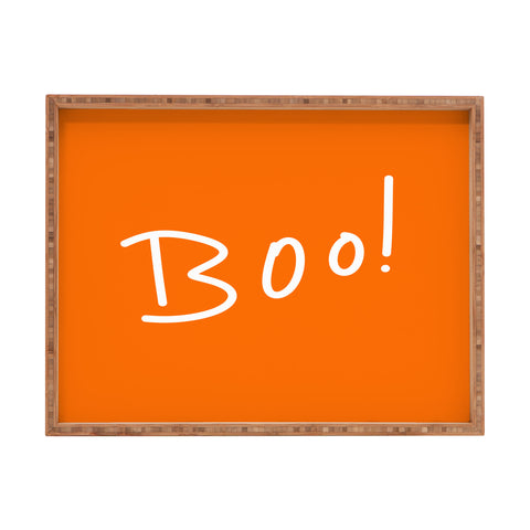 Lisa Argyropoulos Halloween Boo Orange Rectangular Tray