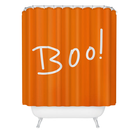 Lisa Argyropoulos Halloween Boo Orange Shower Curtain