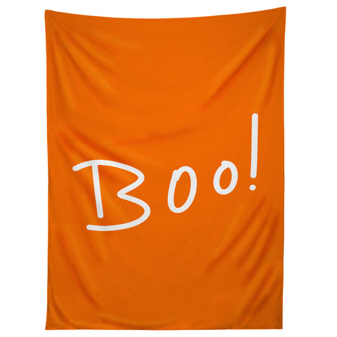 Lisa Argyropoulos Halloween Boo Orange Tapestry