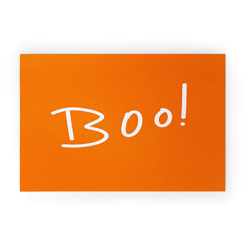 Lisa Argyropoulos Halloween Boo Orange Welcome Mat