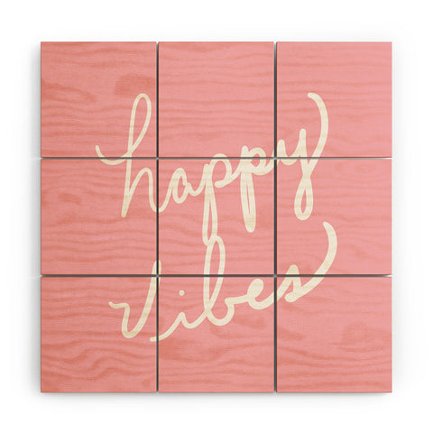 Lisa Argyropoulos Happy Vibes Blushly Wood Wall Mural