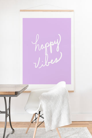 Lisa Argyropoulos Happy Vibes Lavender Art Print And Hanger