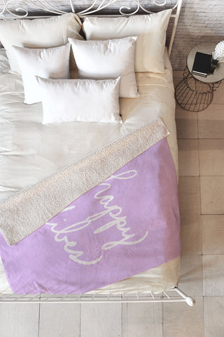 Lisa Argyropoulos Happy Vibes Lavender Fleece Throw Blanket