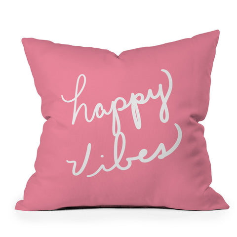 Lisa Argyropoulos Happy Vibes Rose Throw Pillow