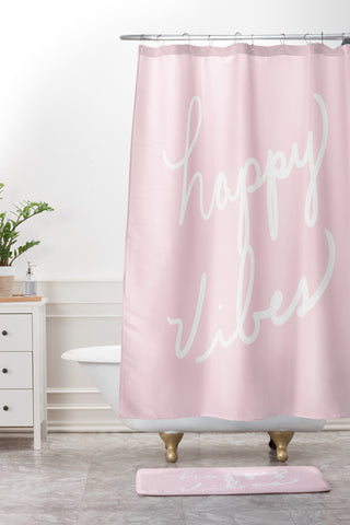 Lisa Argyropoulos happy vibes Shower Curtain And Mat