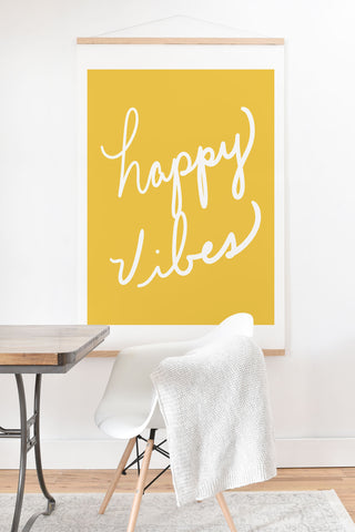 Lisa Argyropoulos Happy Vibes Yellow Art Print And Hanger