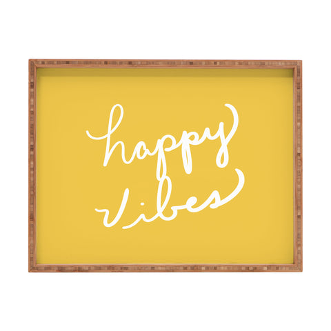 Lisa Argyropoulos Happy Vibes Yellow Rectangular Tray