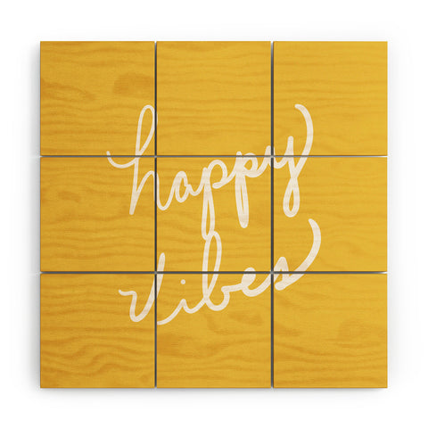 Lisa Argyropoulos Happy Vibes Yellow Wood Wall Mural