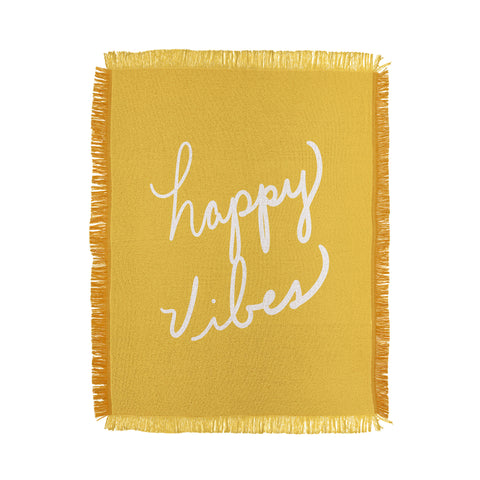 Lisa Argyropoulos Happy Vibes Yellow Throw Blanket