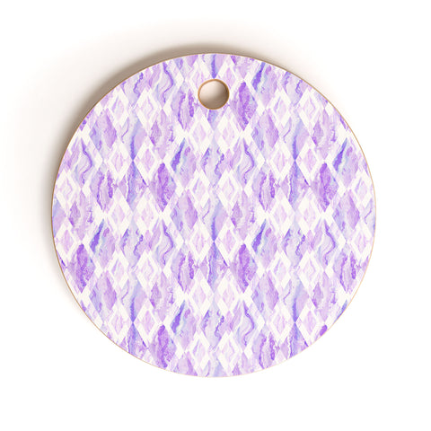Lisa Argyropoulos Harlequin Marble Lavender Cutting Board Round
