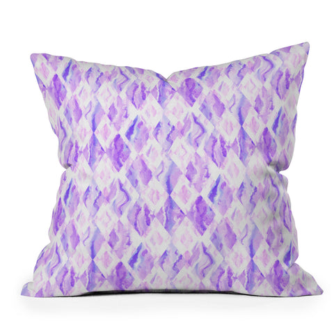 Lisa Argyropoulos Harlequin Marble Lavender Throw Pillow