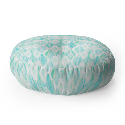 Lisa Argyropoulos Harlequin Marble Mint Floor Pillow Round