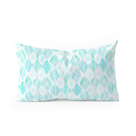 Lisa Argyropoulos Harlequin Marble Mint Oblong Throw Pillow
