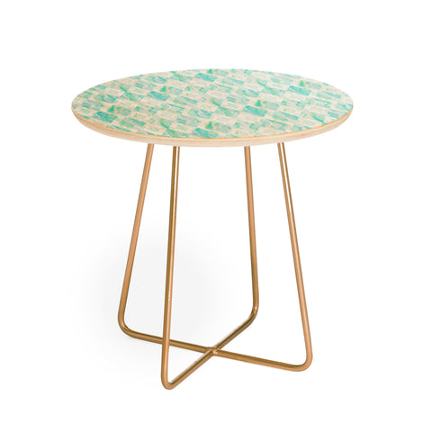 Lisa Argyropoulos Harlequin Marble Mint Round Side Table