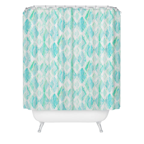 Lisa Argyropoulos Harlequin Marble Mint Shower Curtain