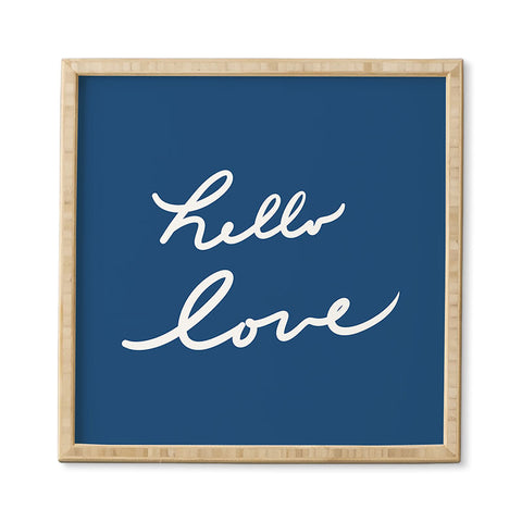 Lisa Argyropoulos Hello Love Blue Framed Wall Art