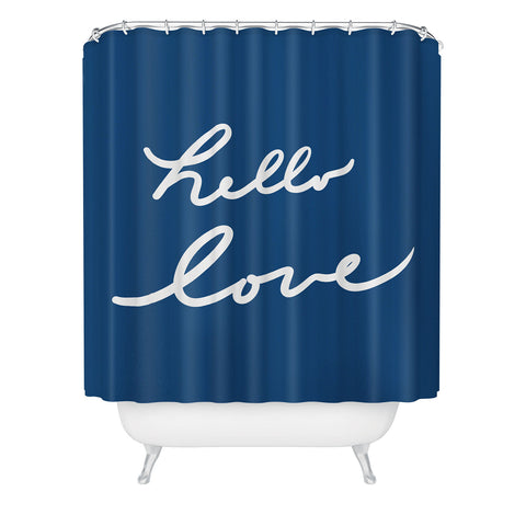 Lisa Argyropoulos Hello Love Blue Shower Curtain