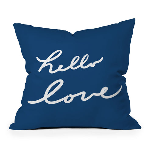 Lisa Argyropoulos Hello Love Blue Throw Pillow