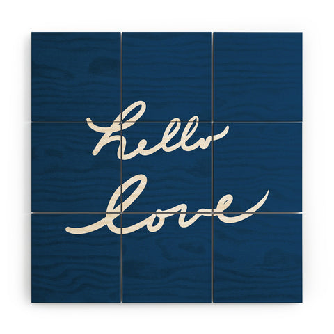 Lisa Argyropoulos Hello Love Blue Wood Wall Mural