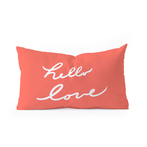 Lisa Argyropoulos hello love coral Oblong Throw Pillow