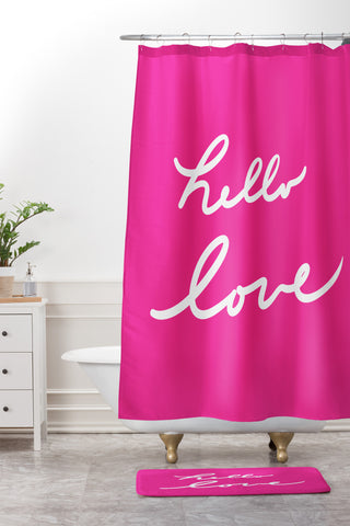 Lisa Argyropoulos Hello Love Glamour Pink Shower Curtain And Mat