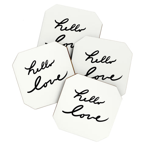 Lisa Argyropoulos Hello Love On White Coaster Set
